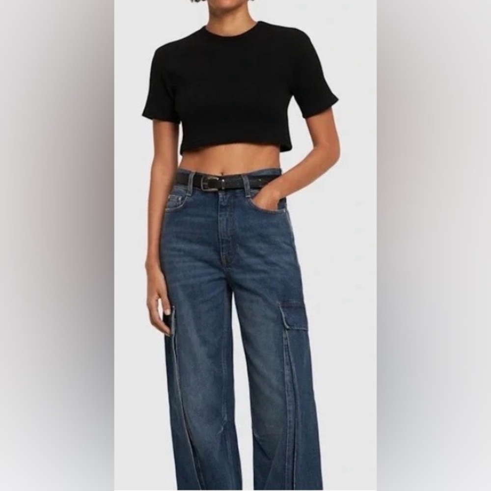 💥PRICE DROP💥 Nico Ribbed Crop Top in Cotton-blend Knit